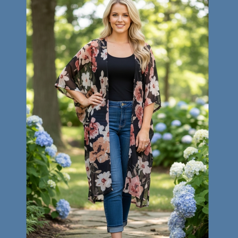Elegant Floral Kimono